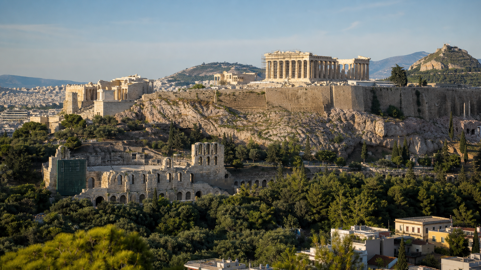 Acropolis and Parthenon overlooking Athens