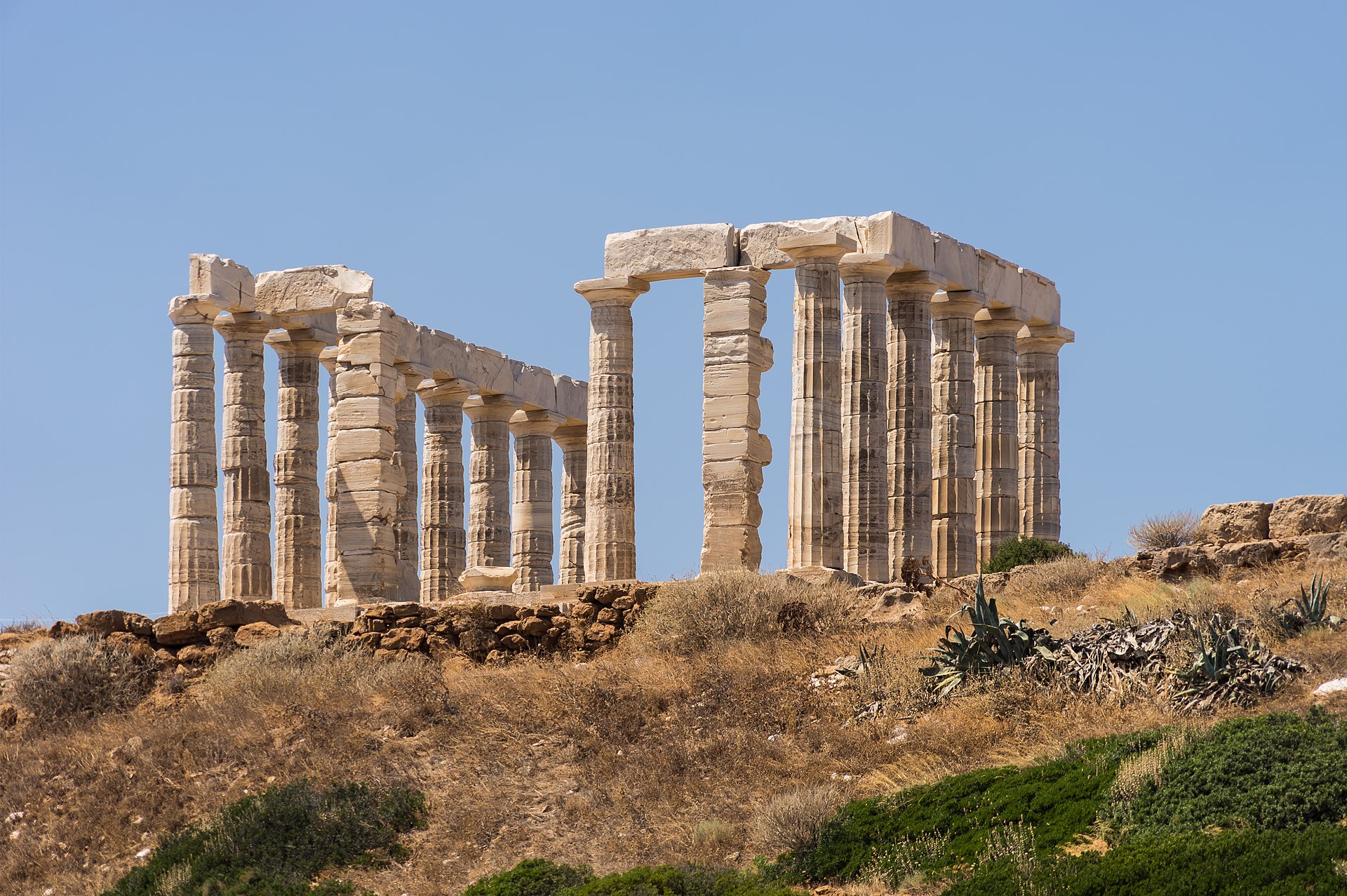 Temple of Poseidon at Cape Sounion in Greece